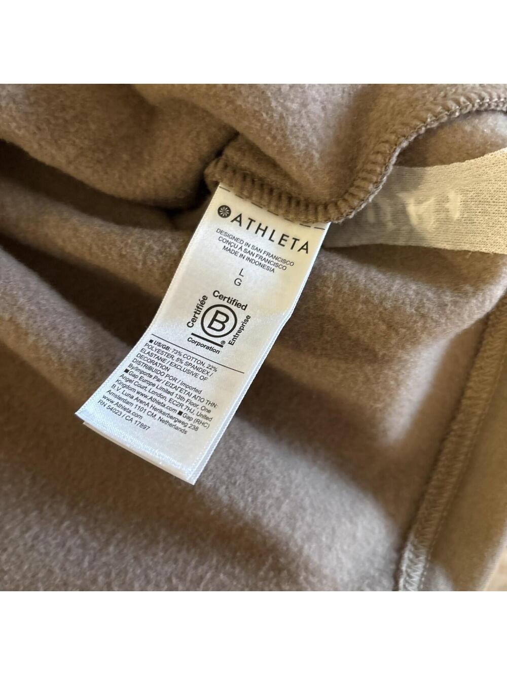 Athleta L Easy Fleece Dolman Crop Crewneck Sweatshirt Brown Large - Picture 5 of 6
